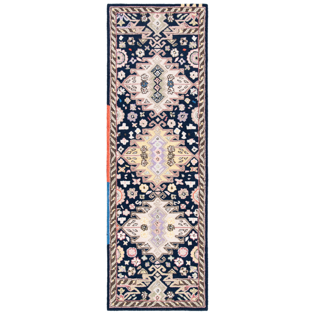 SAFAVIEH Bellagio BLG626N Handmade Navy / Sage Rug Image 5