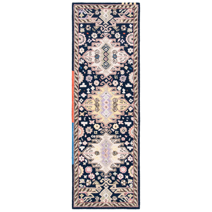 SAFAVIEH Bellagio BLG626N Handmade Navy / Sage Rug Image 5