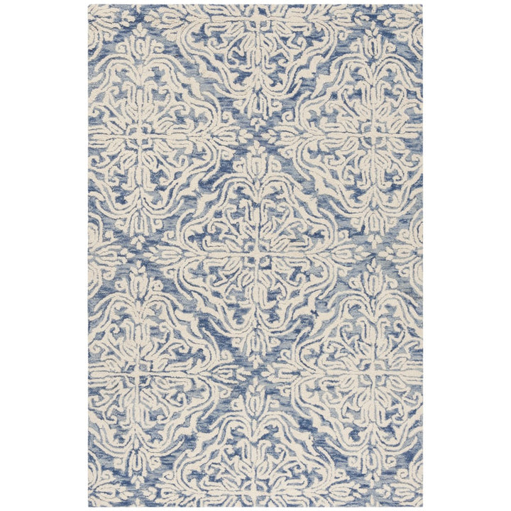 SAFAVIEH Blossom BLM103M Handmade Blue / Ivory Rug Image 3