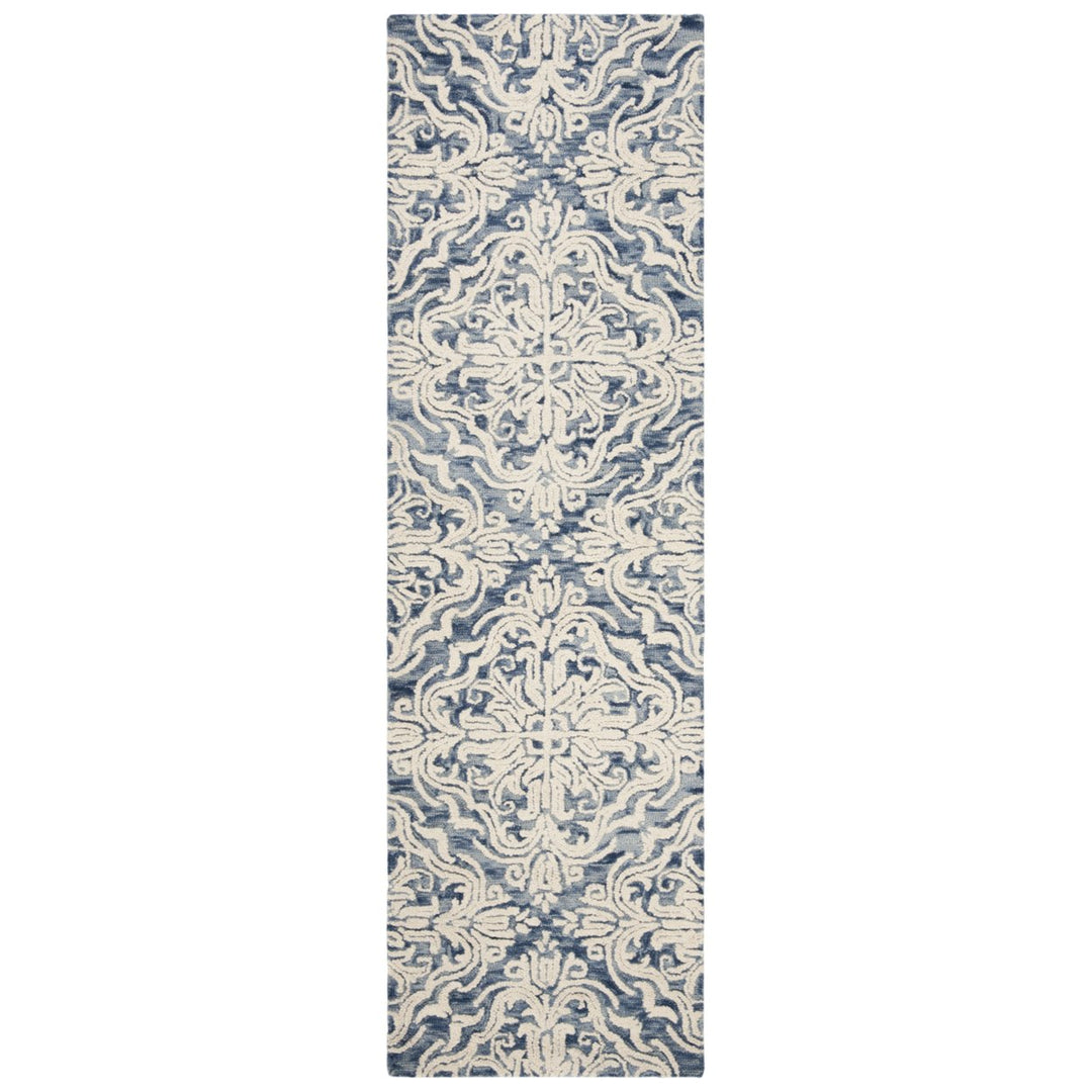 SAFAVIEH Blossom BLM103M Handmade Blue / Ivory Rug Image 4