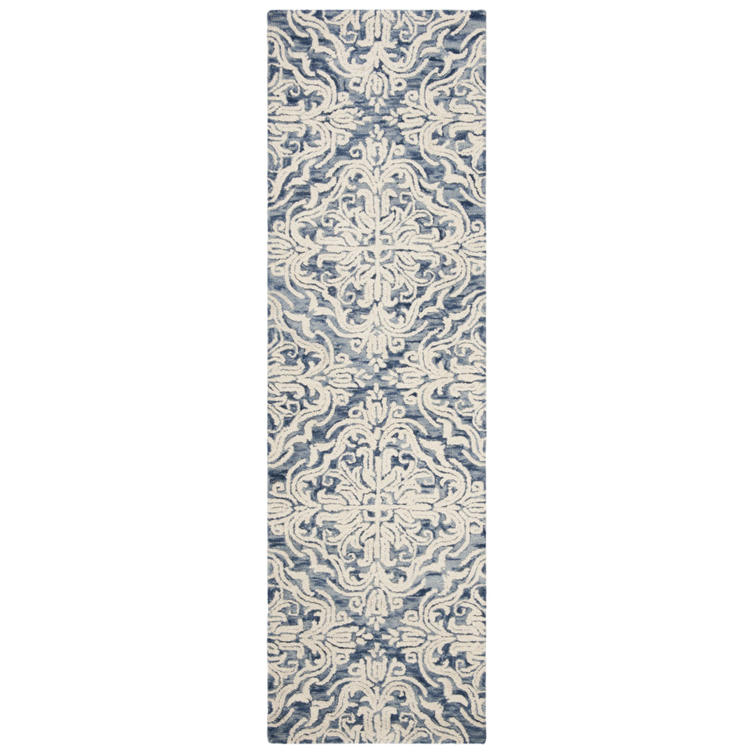 SAFAVIEH Blossom BLM103M Handmade Blue / Ivory Rug Image 5