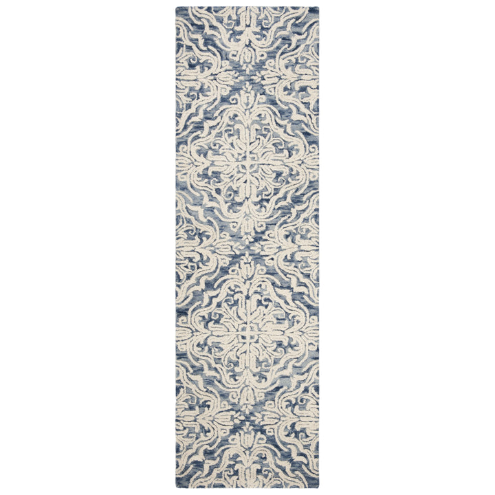 SAFAVIEH Blossom BLM103M Handmade Blue / Ivory Rug Image 5