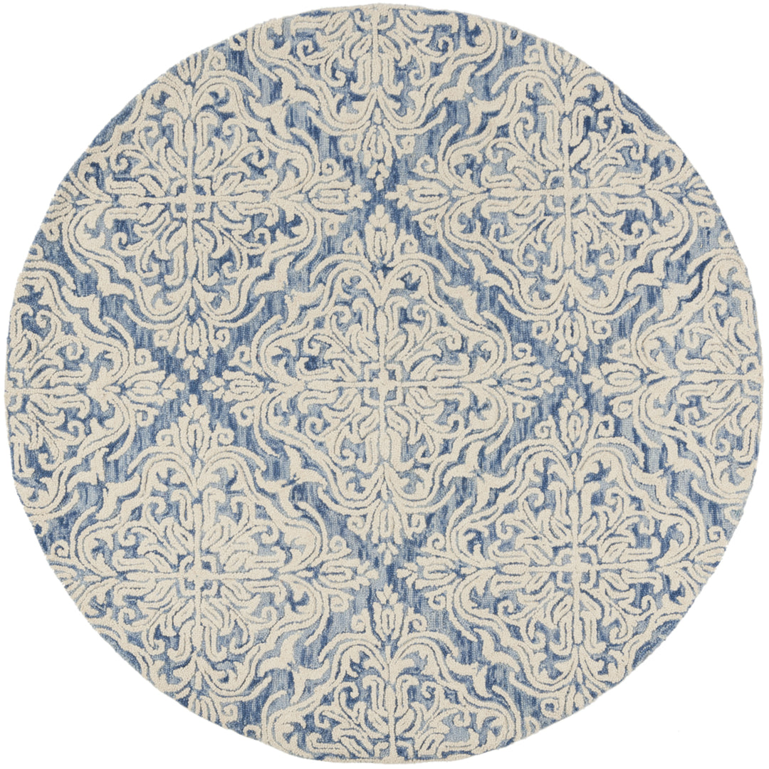 SAFAVIEH Blossom BLM103M Handmade Blue / Ivory Rug Image 7