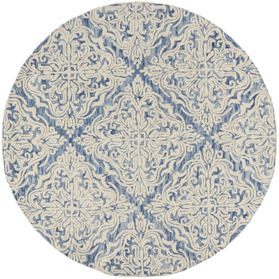 SAFAVIEH Blossom BLM103M Handmade Blue / Ivory Rug Image 1