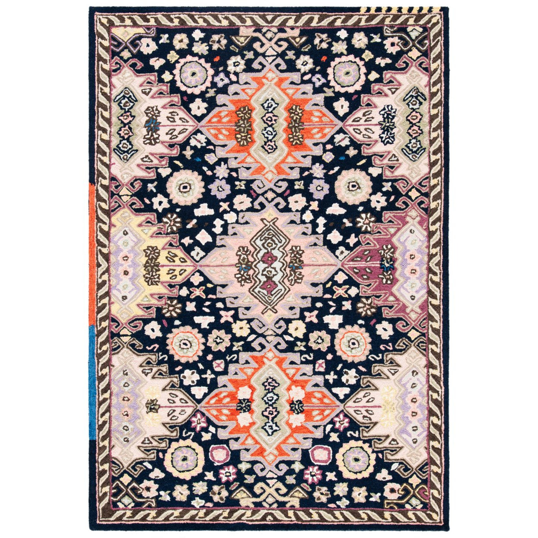 SAFAVIEH Bellagio BLG626N Handmade Navy / Sage Rug Image 9