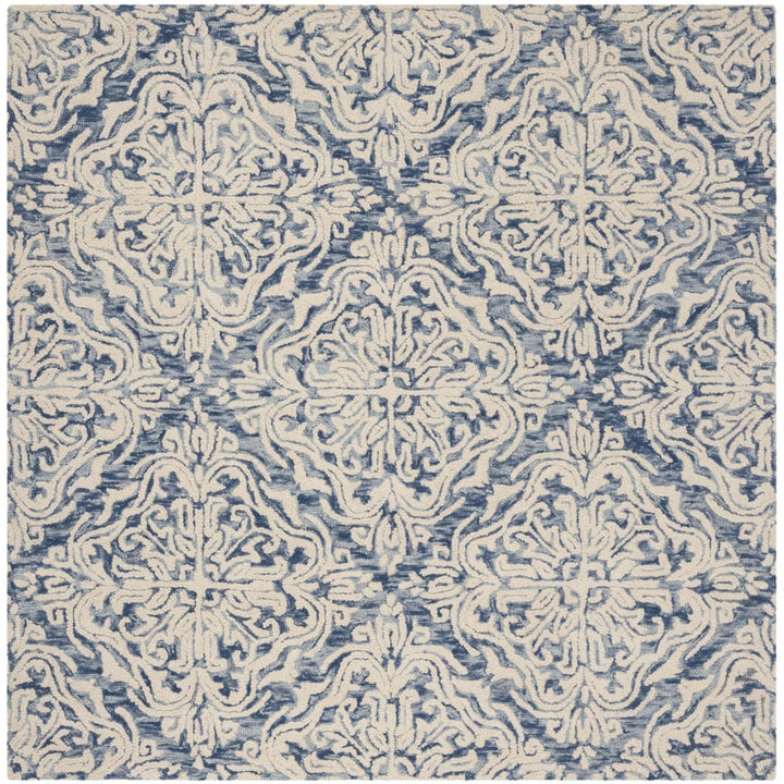 SAFAVIEH Blossom BLM103M Handmade Blue / Ivory Rug Image 8