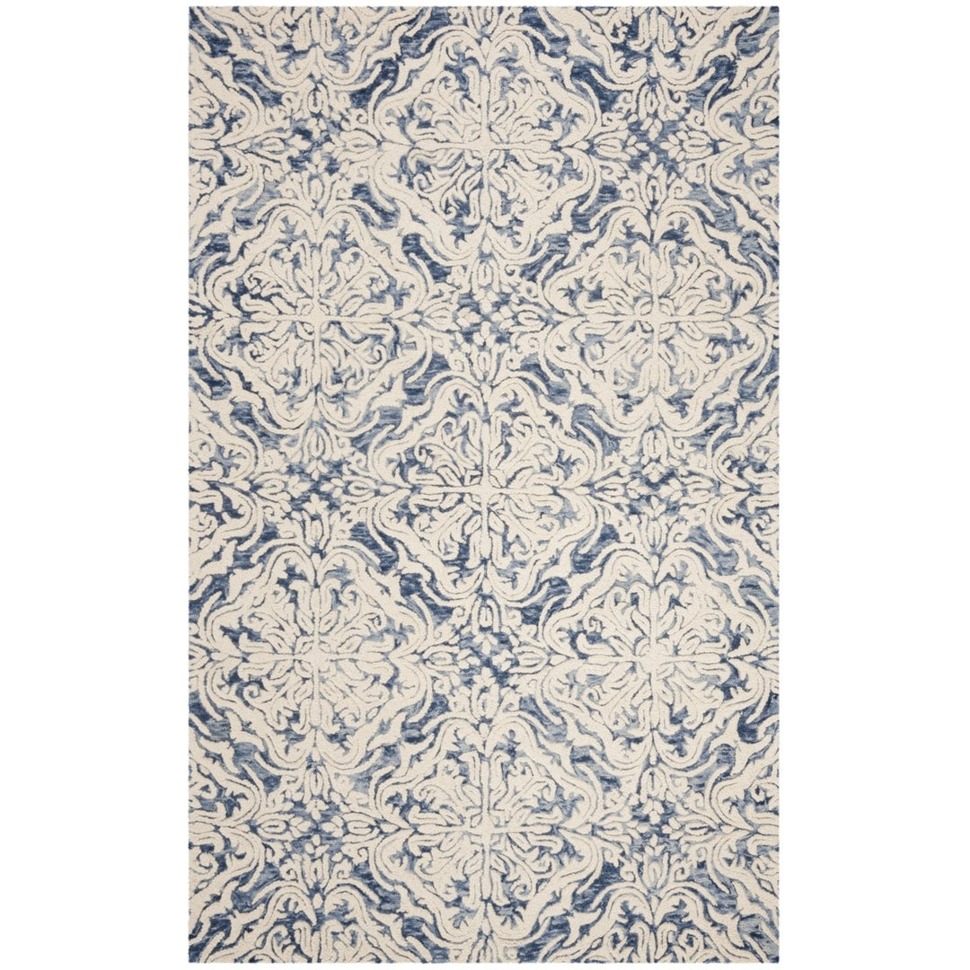 SAFAVIEH Blossom BLM103M Handmade Blue / Ivory Rug Image 9