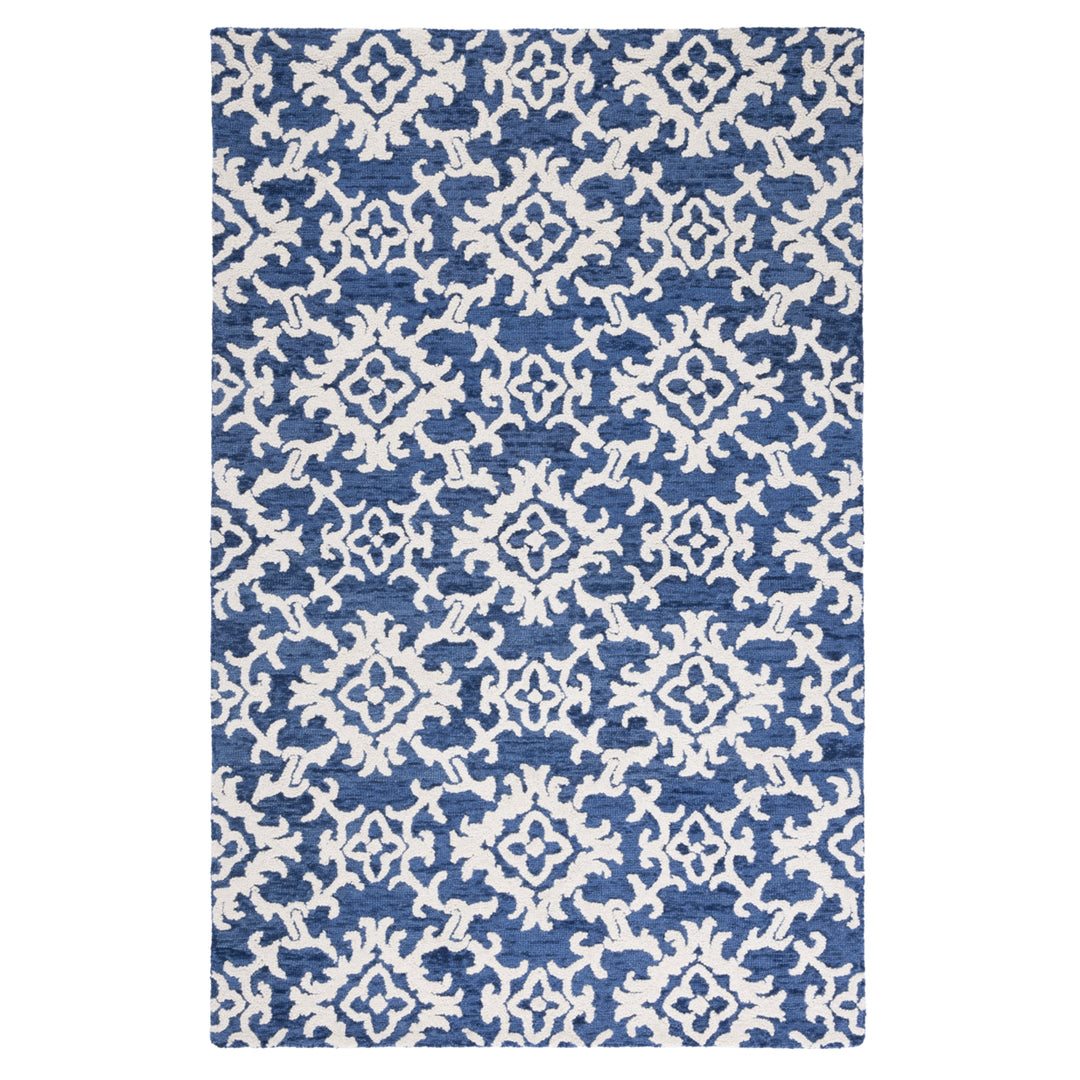 SAFAVIEH Blossom BLM104N Handmade Navy / Ivory Rug Image 1