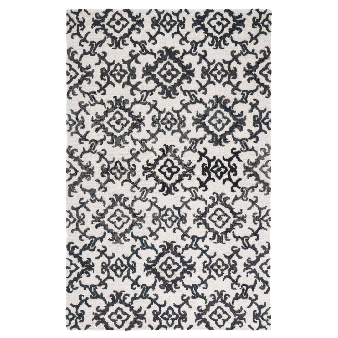 SAFAVIEH Blossom BLM104B Handmade Ivory / Black Rug Image 1