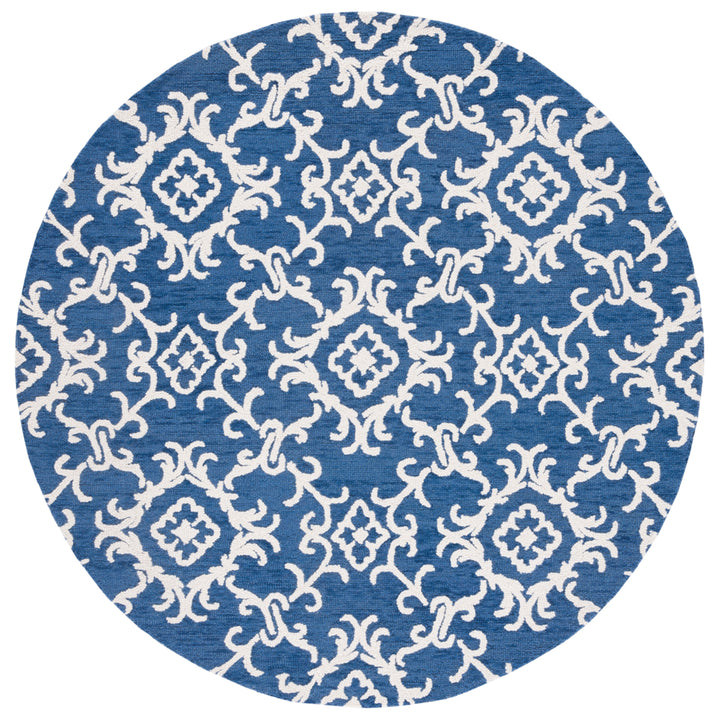 SAFAVIEH Blossom BLM104N Handmade Navy / Ivory Rug Image 4