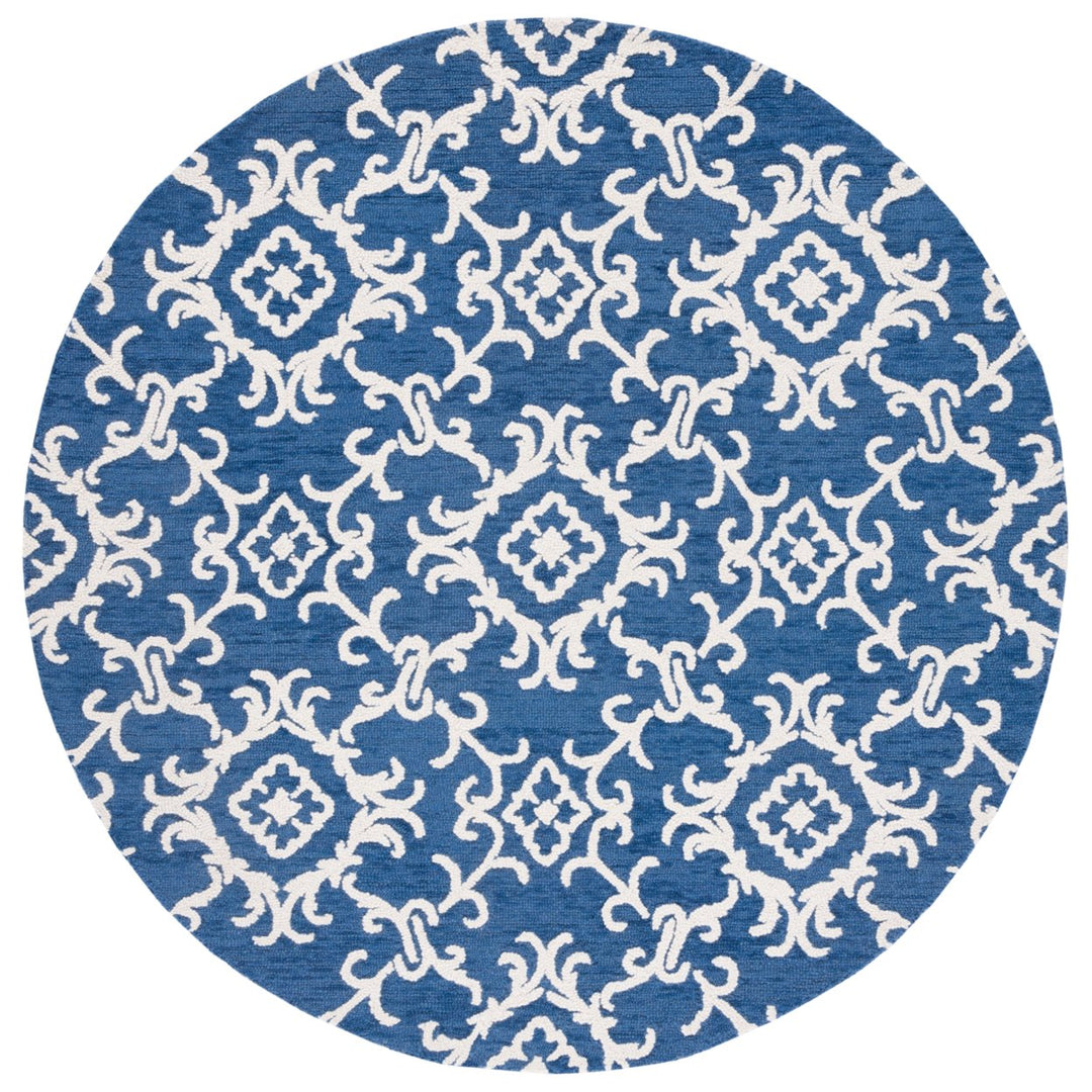 SAFAVIEH Blossom BLM104N Handmade Navy / Ivory Rug Image 1