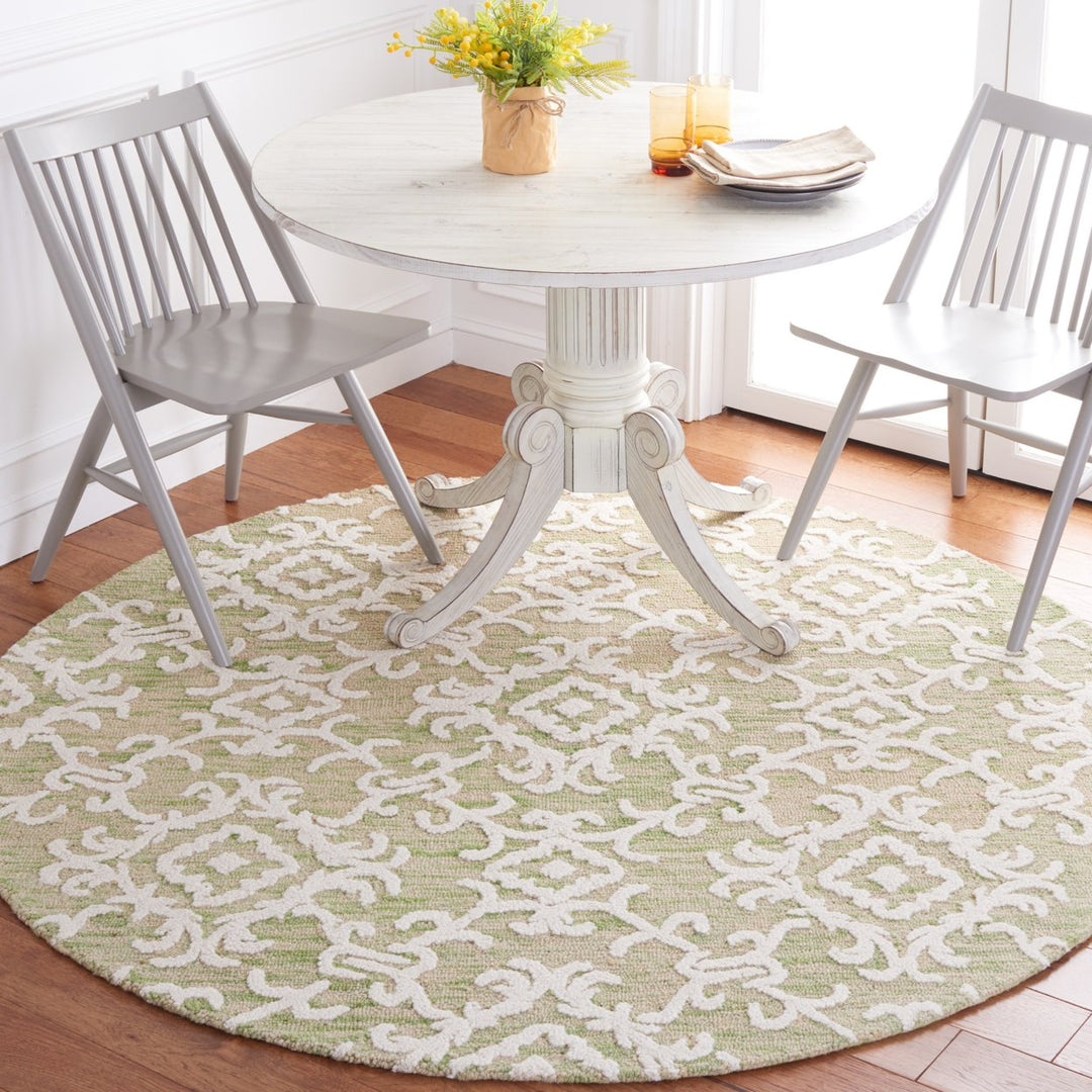 SAFAVIEH Blossom BLM104W Handmade Light Green /Ivory Rug Image 2