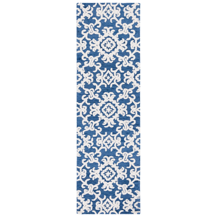 SAFAVIEH Blossom BLM104N Handmade Navy / Ivory Rug Image 5