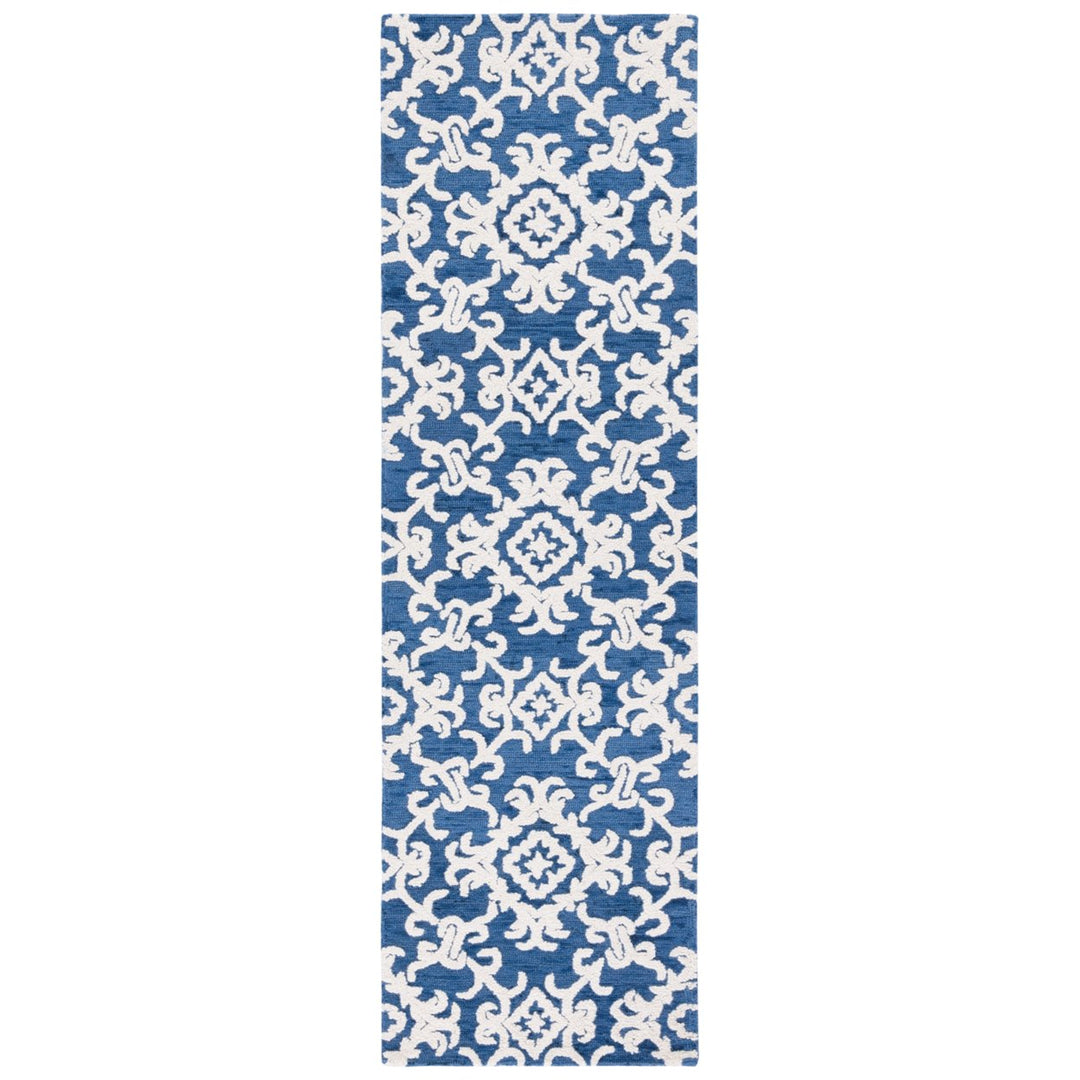 SAFAVIEH Blossom BLM104N Handmade Navy / Ivory Rug Image 1