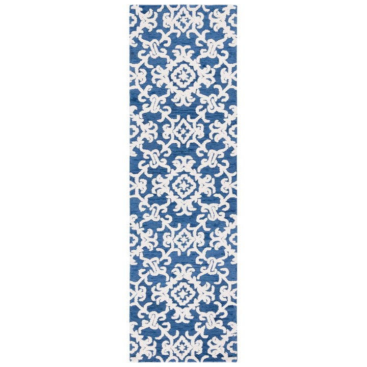 SAFAVIEH Blossom BLM104N Handmade Navy / Ivory Rug Image 1