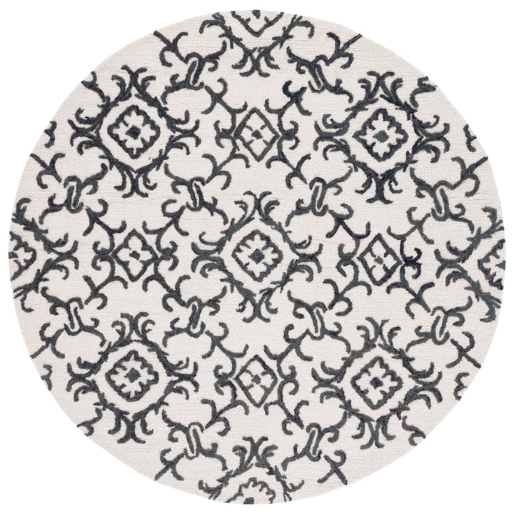 SAFAVIEH Blossom BLM104B Handmade Ivory / Black Rug Image 4