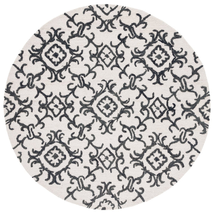 SAFAVIEH Blossom BLM104B Handmade Ivory / Black Rug Image 1