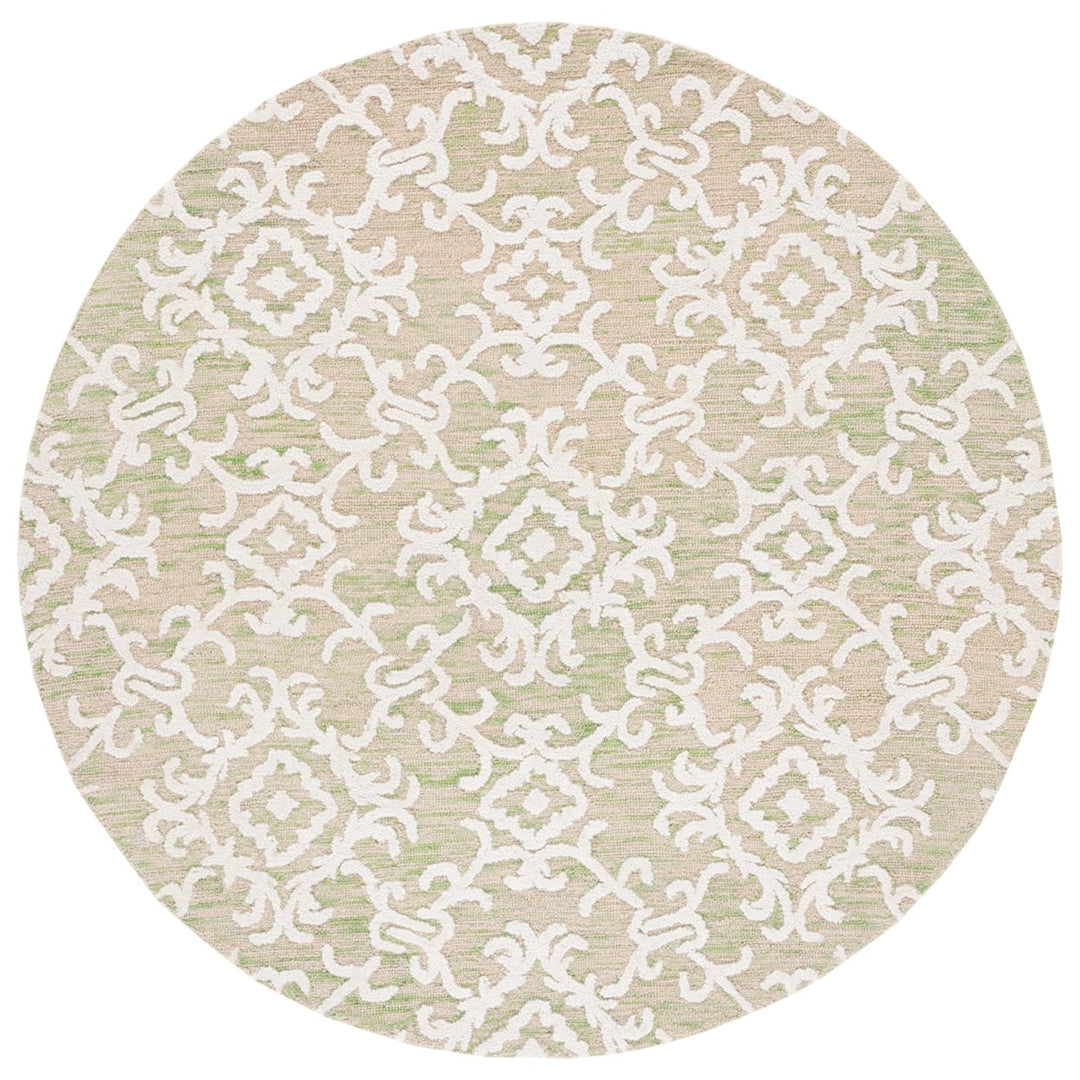 SAFAVIEH Blossom BLM104W Handmade Light Green /Ivory Rug Image 4