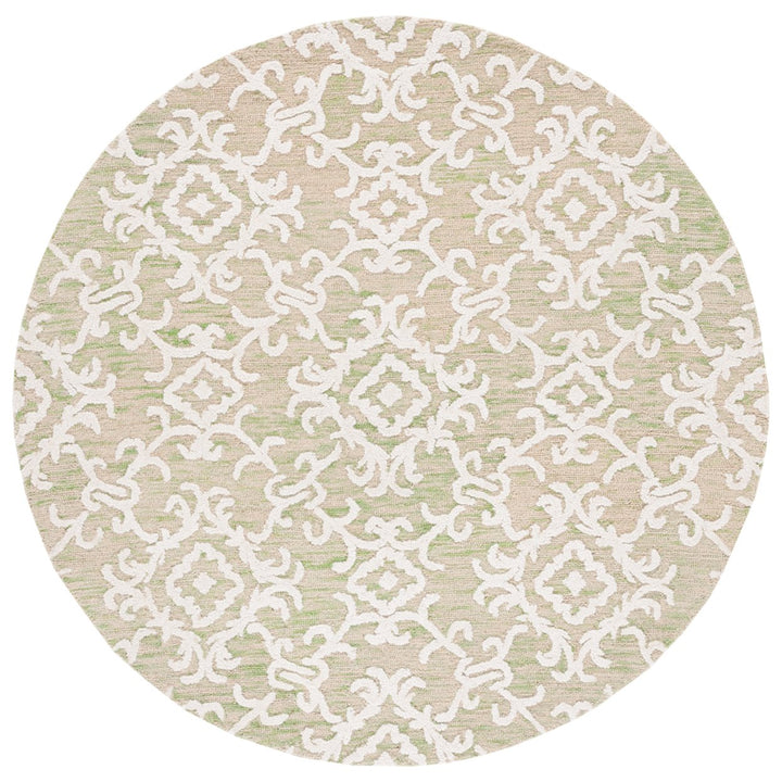 SAFAVIEH Blossom BLM104W Handmade Light Green /Ivory Rug Image 4