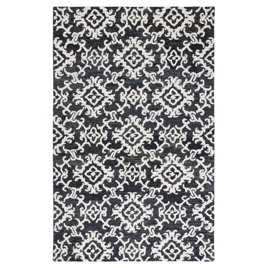 SAFAVIEH Blossom BLM104Z Handmade Black / Ivory Rug Image 1