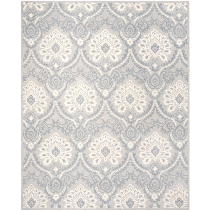 SAFAVIEH Blossom BLM106A Handmade Light Grey / Ivory Rug Image 1