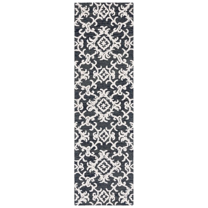 SAFAVIEH Blossom BLM104Z Handmade Black / Ivory Rug Image 5