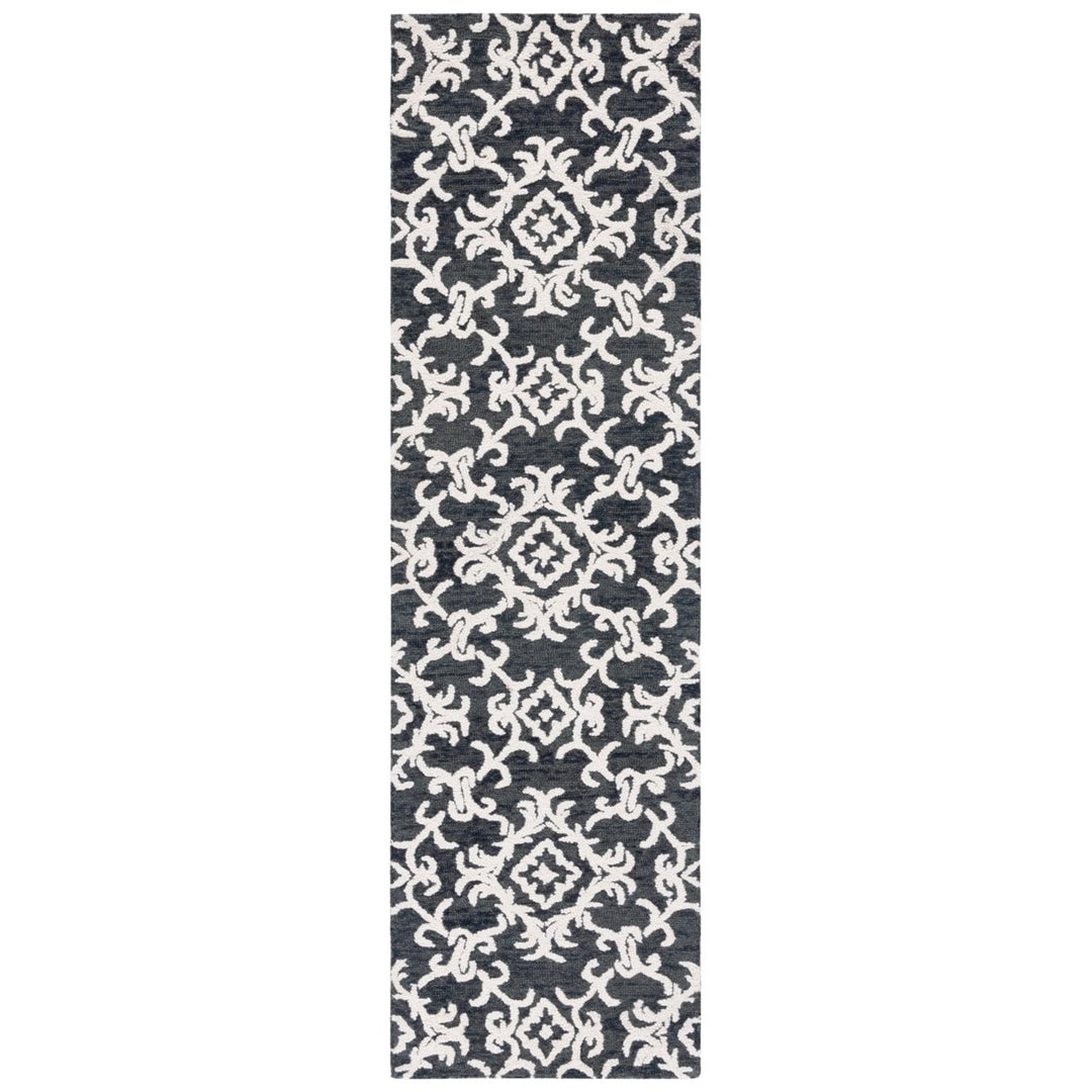 SAFAVIEH Blossom BLM104Z Handmade Black / Ivory Rug Image 1