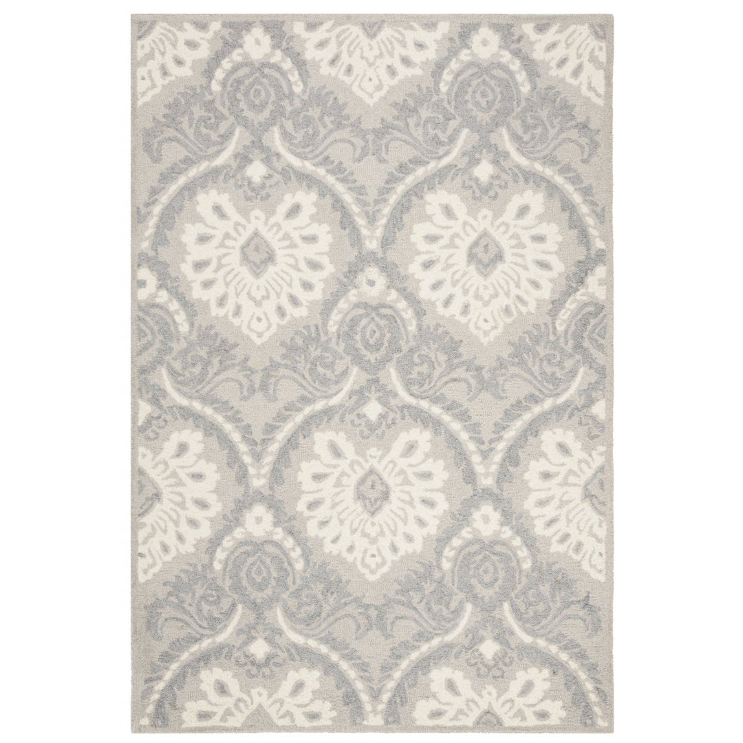 SAFAVIEH Blossom BLM106A Handmade Light Grey / Ivory Rug Image 9