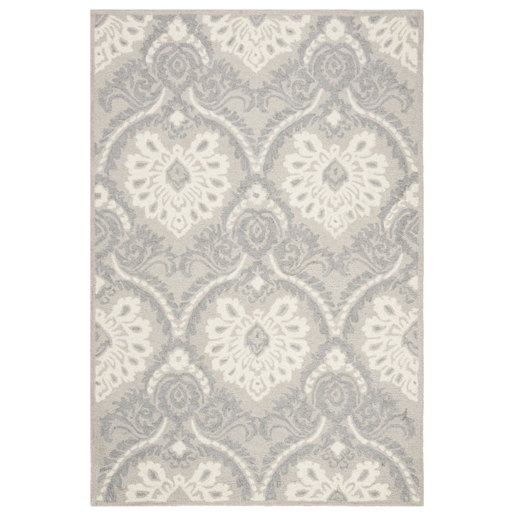 SAFAVIEH Blossom BLM106A Handmade Light Grey / Ivory Rug Image 9