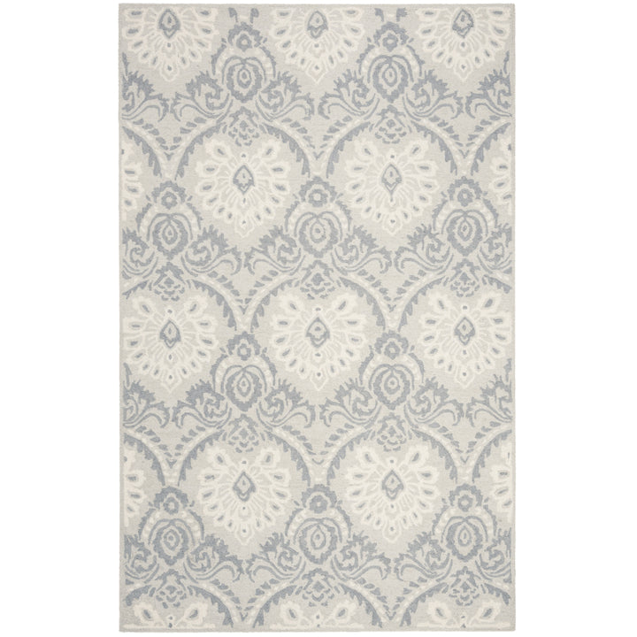 SAFAVIEH Blossom BLM106A Handmade Light Grey / Ivory Rug Image 10