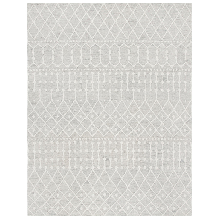 SAFAVIEH Blossom BLM115G Handmade Silver / Ivory Rug Image 1