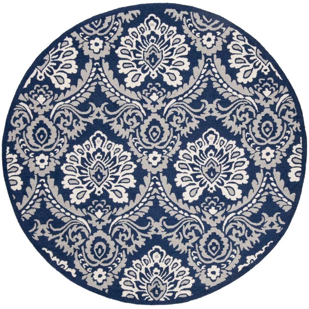 SAFAVIEH Blossom BLM106B Handmade Navy / Ivory Rug Image 4