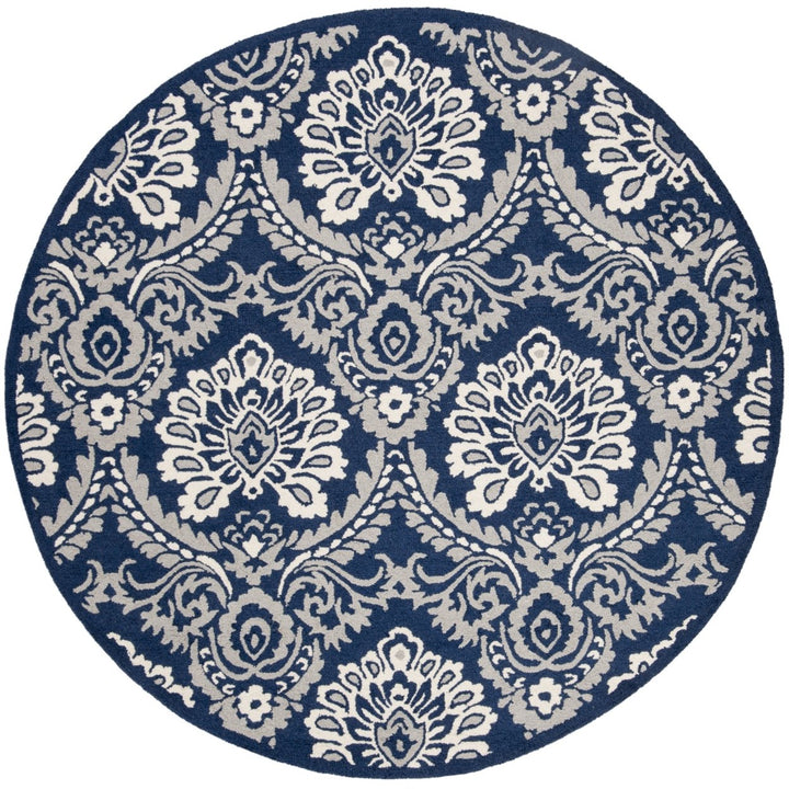 SAFAVIEH Blossom BLM106B Handmade Navy / Ivory Rug Image 4