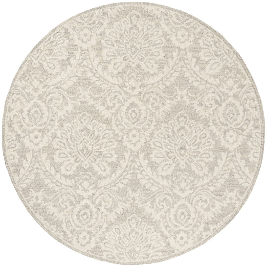 SAFAVIEH Blossom BLM106G Handmade Silver / Ivory Rug Image 4