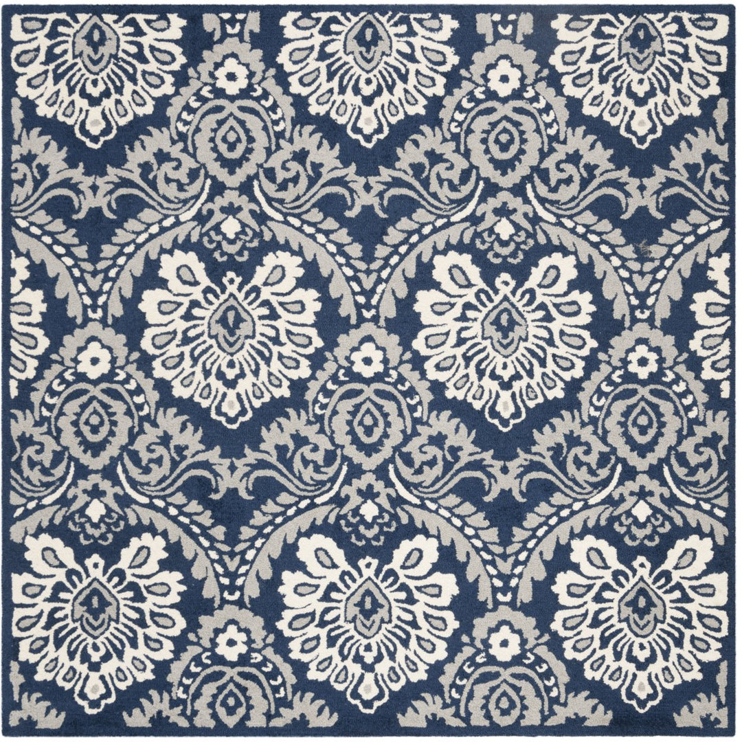 SAFAVIEH Blossom BLM106B Handmade Navy / Ivory Rug Image 6