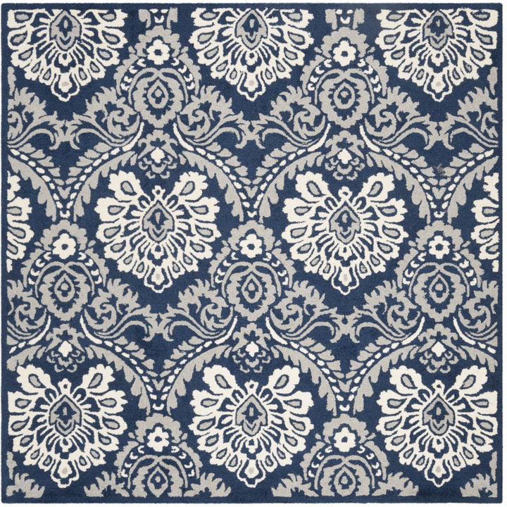 SAFAVIEH Blossom BLM106B Handmade Navy / Ivory Rug Image 6