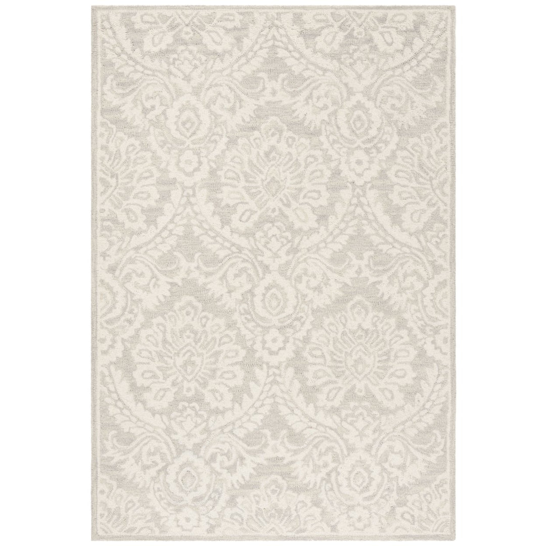 SAFAVIEH Blossom BLM106G Handmade Silver / Ivory Rug Image 1