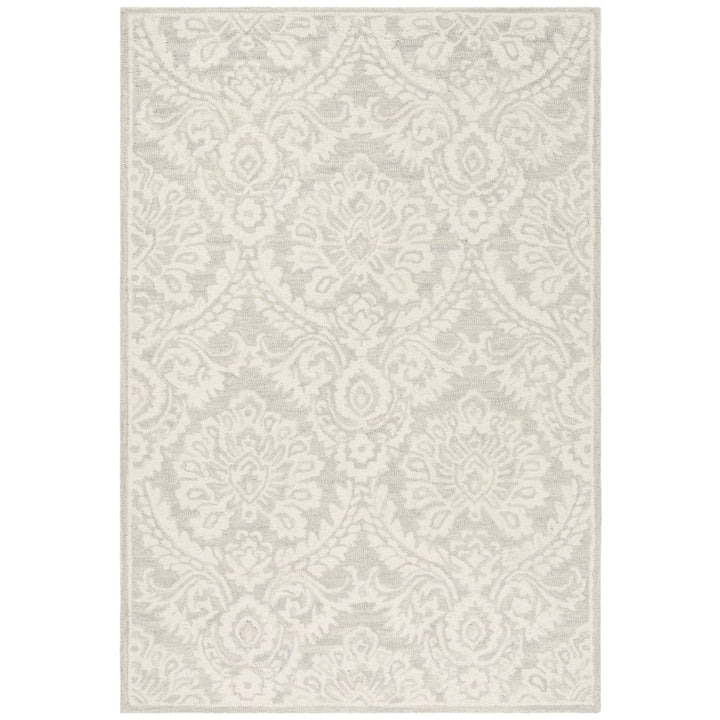 SAFAVIEH Blossom BLM106G Handmade Silver / Ivory Rug Image 1