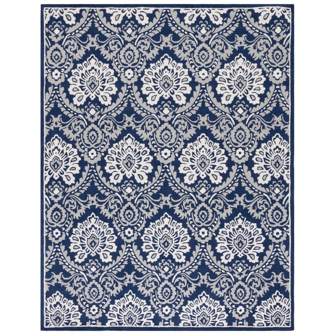 SAFAVIEH Blossom BLM106B Handmade Navy / Ivory Rug Image 10