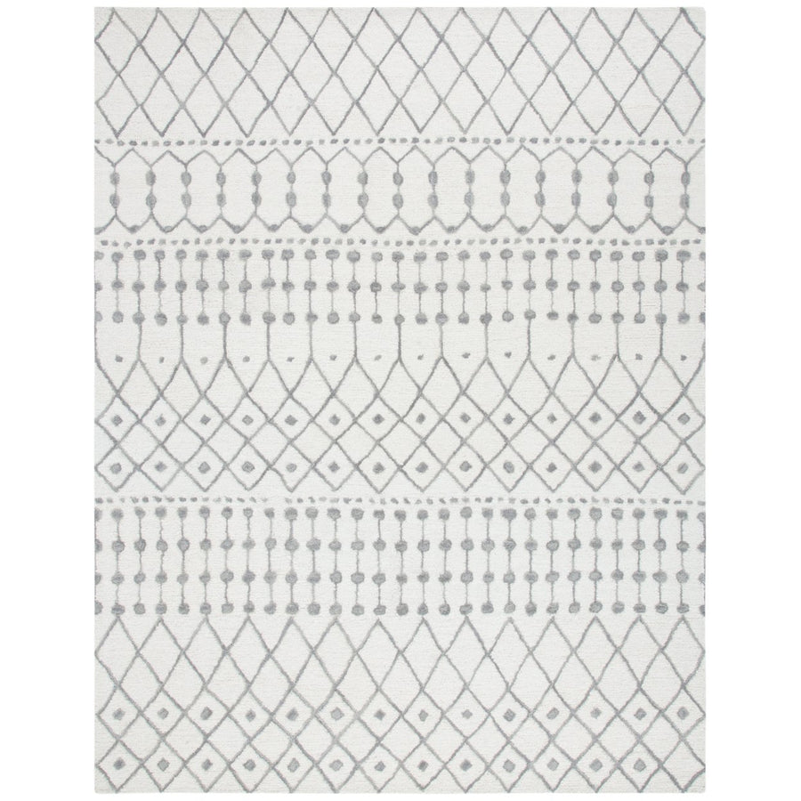 SAFAVIEH Blossom BLM115A Handmade Ivory / Grey Rug Image 1