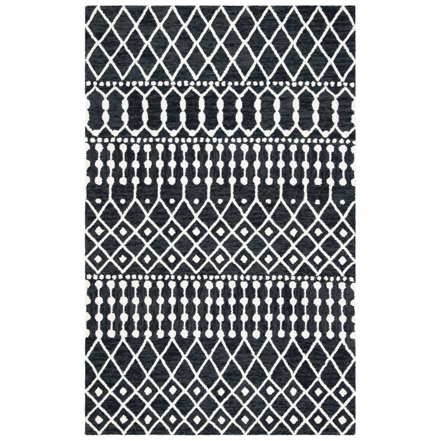 SAFAVIEH Blossom BLM115Z Handmade Black / Ivory Rug Image 1