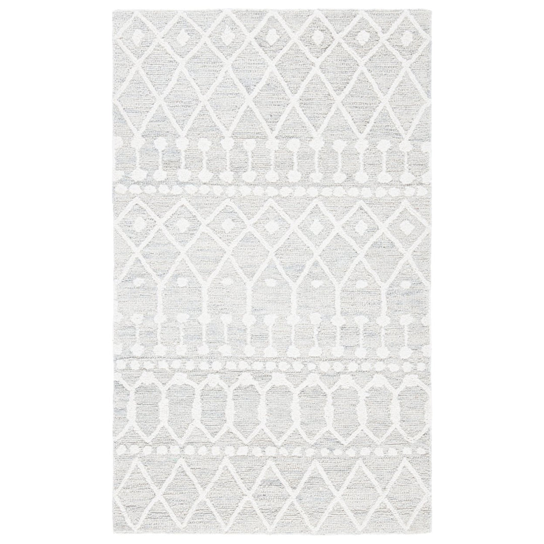 SAFAVIEH Blossom BLM115G Handmade Silver / Ivory Rug Image 9