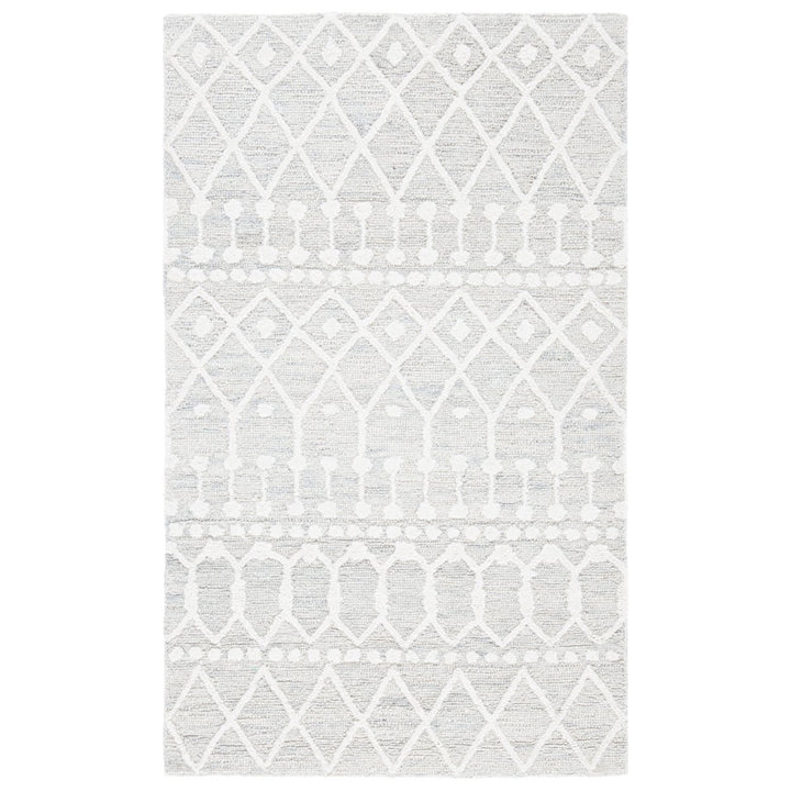 SAFAVIEH Blossom BLM115G Handmade Silver / Ivory Rug Image 9