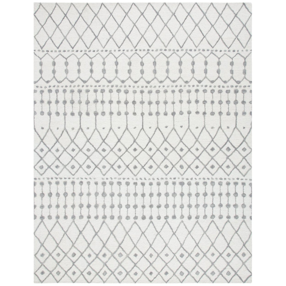 SAFAVIEH Blossom BLM115A Handmade Ivory / Grey Rug Image 2