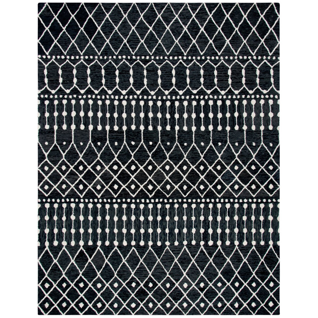 SAFAVIEH Blossom BLM115Z Handmade Black / Ivory Rug Image 1