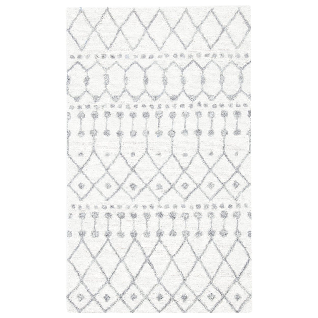 SAFAVIEH Blossom BLM115A Handmade Ivory / Grey Rug Image 3