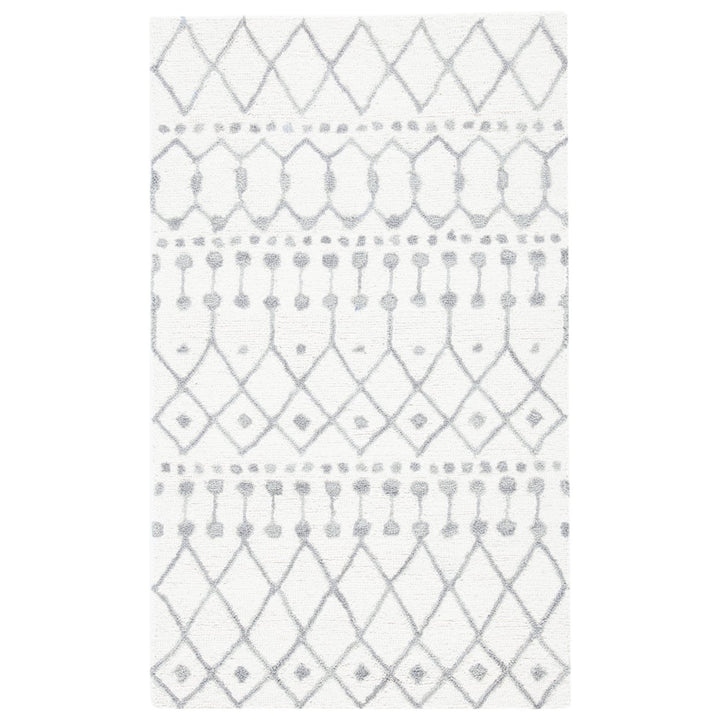 SAFAVIEH Blossom BLM115A Handmade Ivory / Grey Rug Image 3