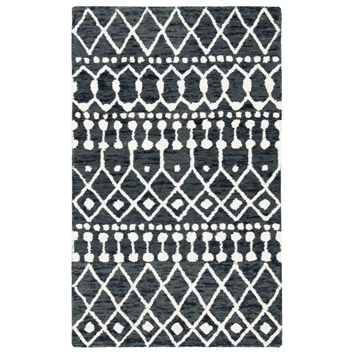 SAFAVIEH Blossom BLM115Z Handmade Black / Ivory Rug Image 3