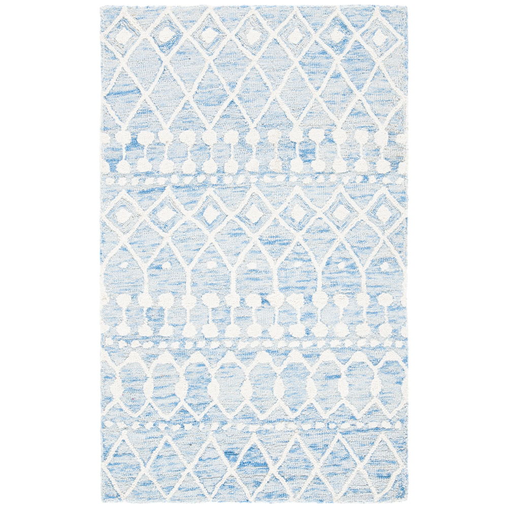 SAFAVIEH Blossom BLM115M Handmade Blue / Ivory Rug Image 2