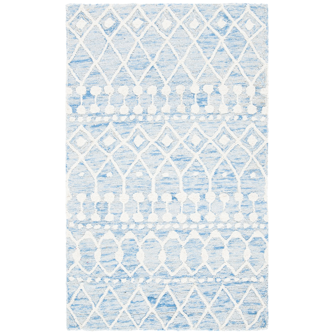 SAFAVIEH Blossom BLM115M Handmade Blue / Ivory Rug Image 2